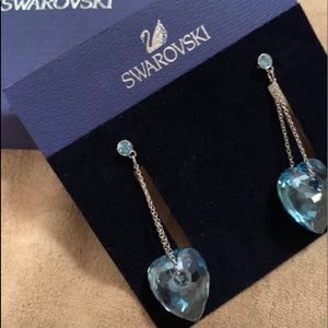Swarovski blue heart earrings